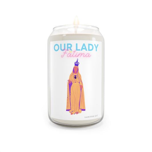 Our Lady of Lourdes Fatima Candle -13.75oz