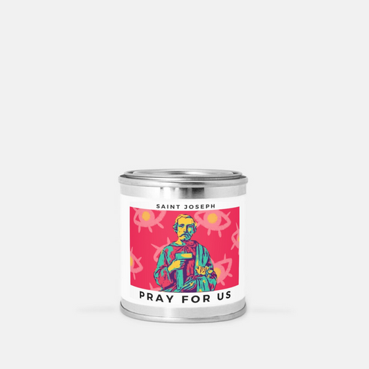 Saint Joseph- Tin Candle (Hand Poured 8 oz.)