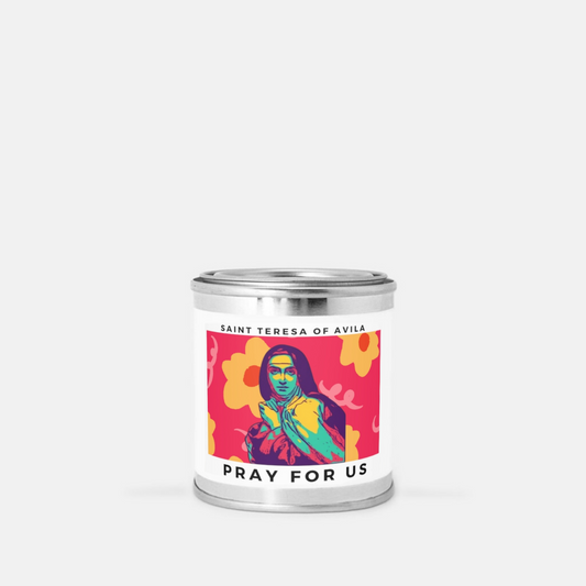 Saint Teresa of Avila - Tin Candle (Hand Poured 8 oz.)