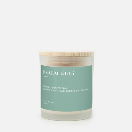 Bible Verse Scented Candle - Psalm 51:15 (Hand Poured 11oz)