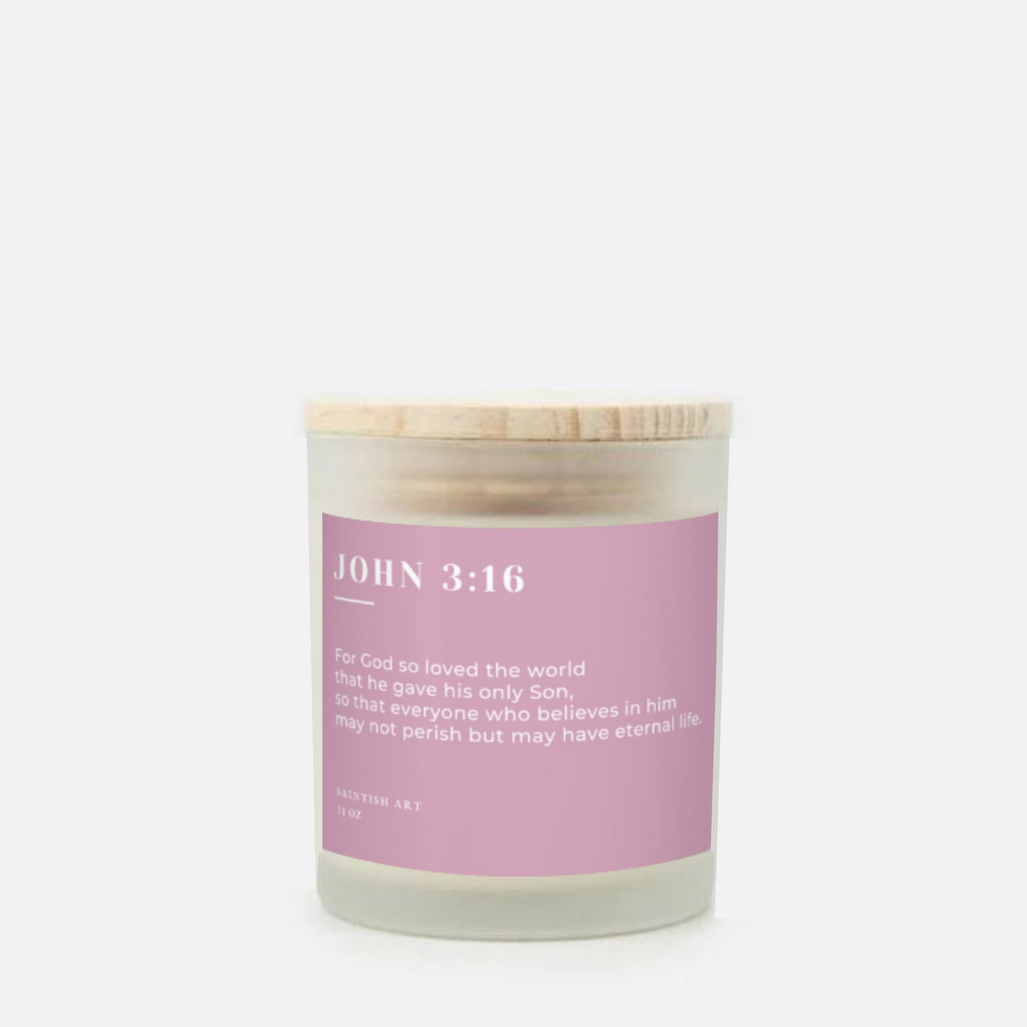 Bible Verse Scented Candle - John 3:16 (Hand Poured 11 oz)