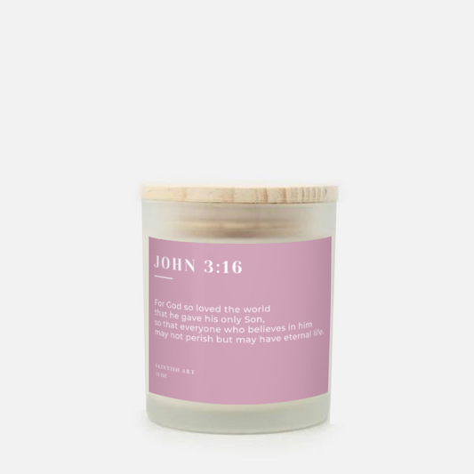 Bible Verse Scented Candle - John 3:16 (Hand Poured 11 oz)