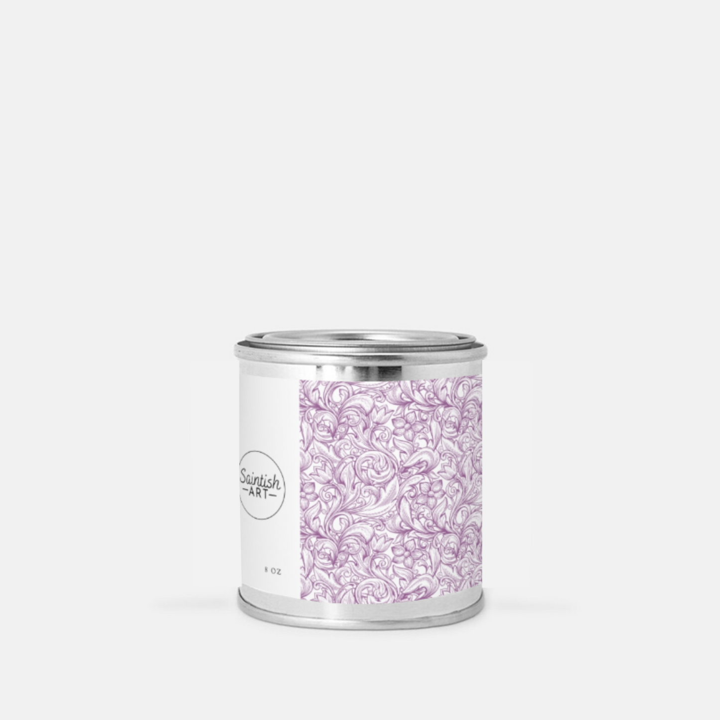 Floral Print Tin Candle (Hand Poured 8 oz.)