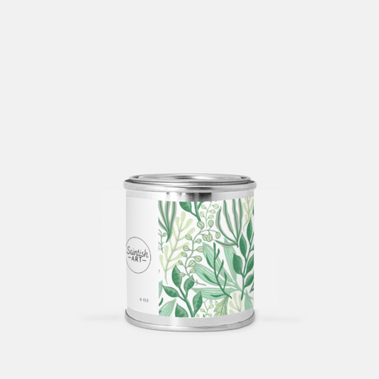 Floral Print Tin Candle (Hand Poured 8 oz.)