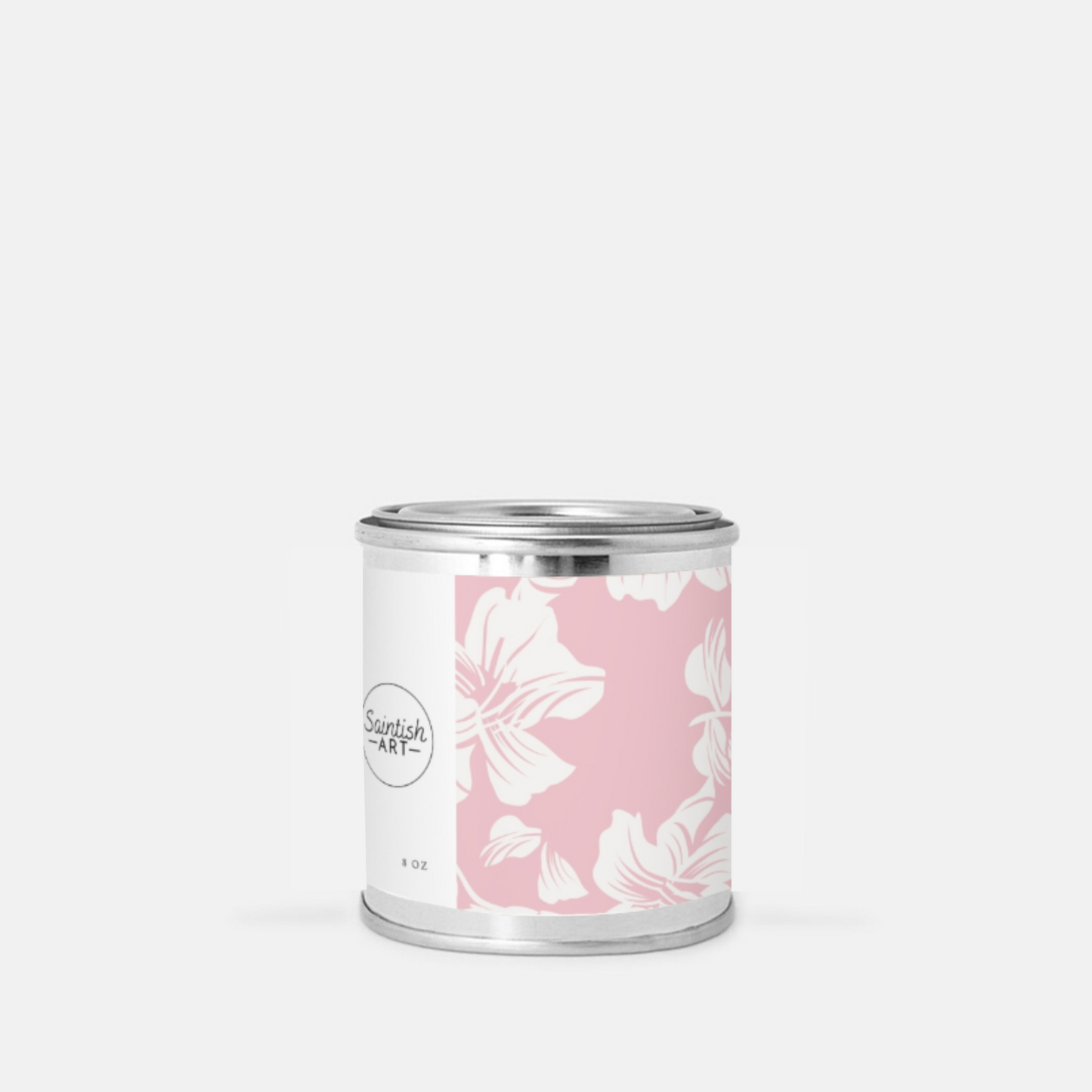 Floral Print Tin Candle (Hand Poured 8 oz.)