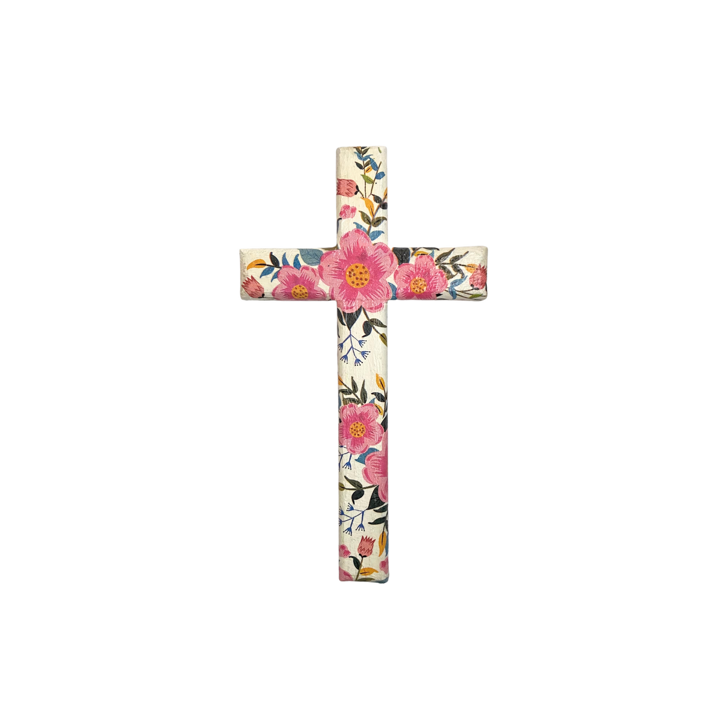 Hand Painted Wood Cross (Decoupage)