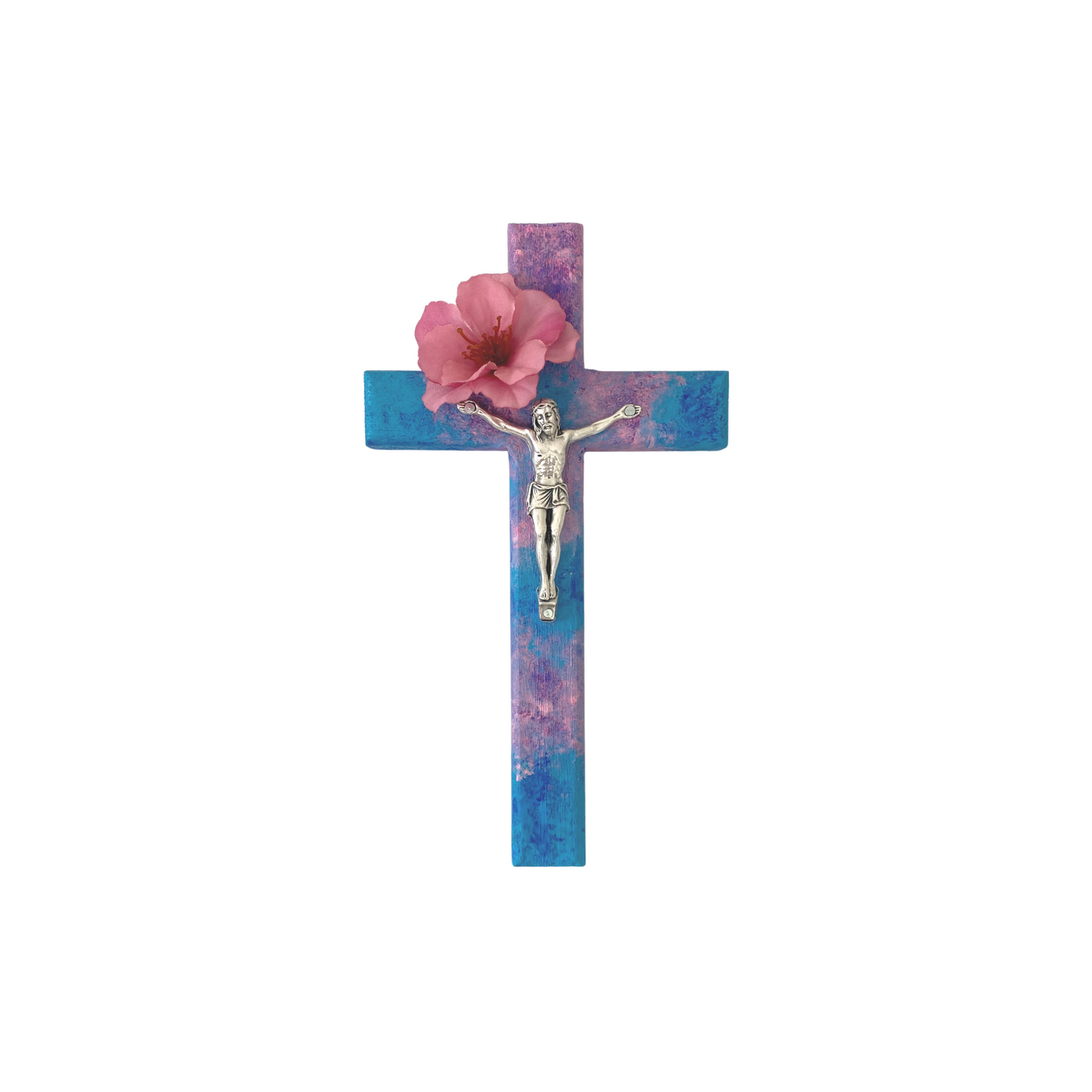 Hand Painted Wood Crucifix