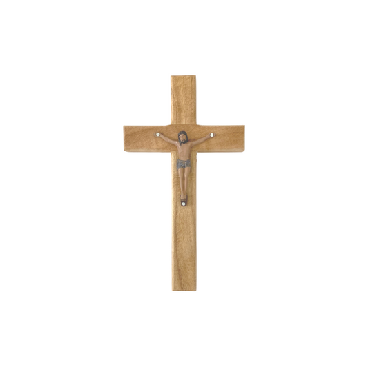 Hand Painted Wood Crucifix