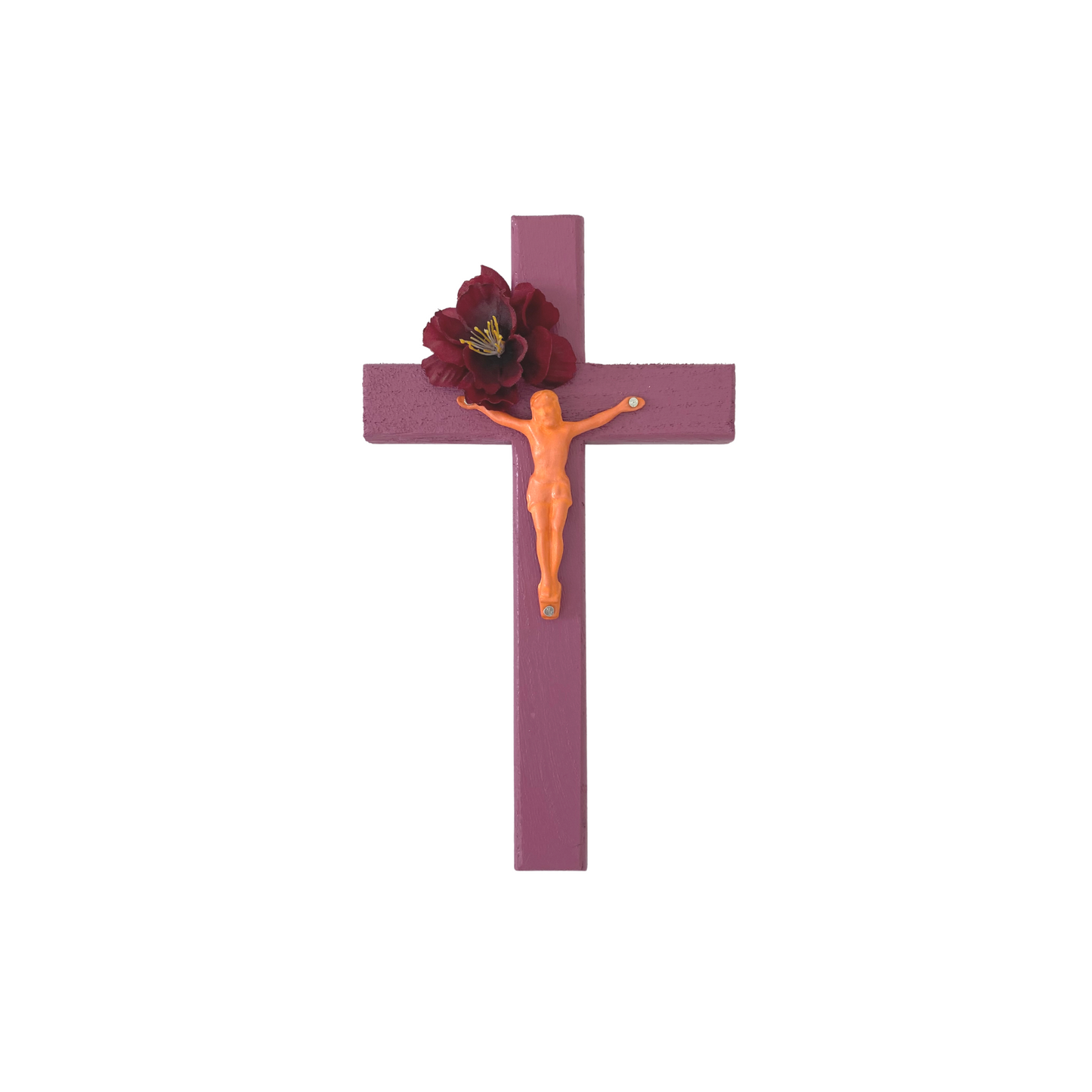 Hand Painted Wood Crucifix