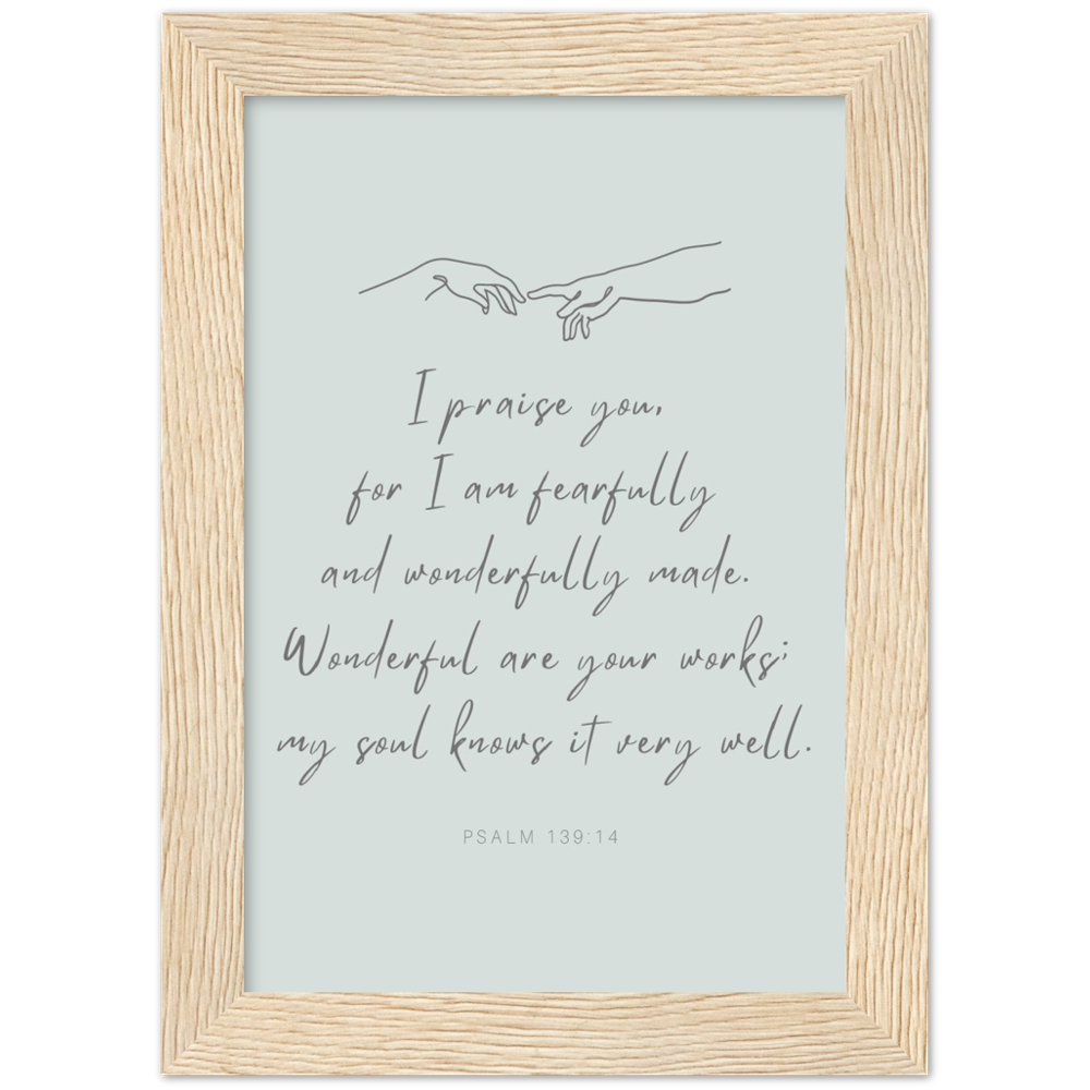 Bible Verse Framed Poster Print - Psalm 139:14