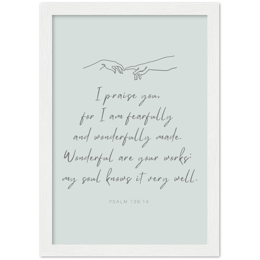 Bible Verse Framed Poster Print - Psalm 139:14