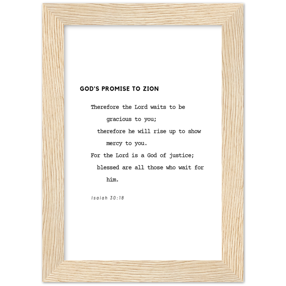 Bible Verse Framed Poster Print - Isaiah 30:18