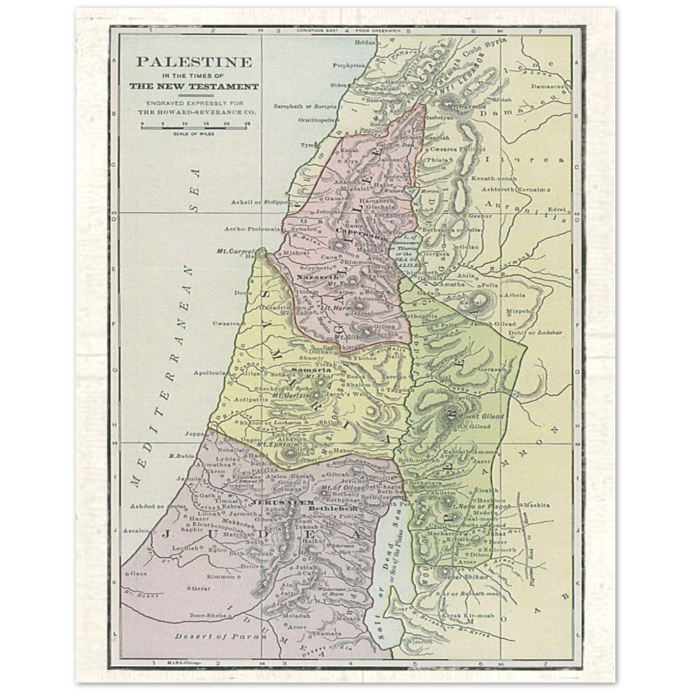 Map of Palistine in the New Testament Poster Print