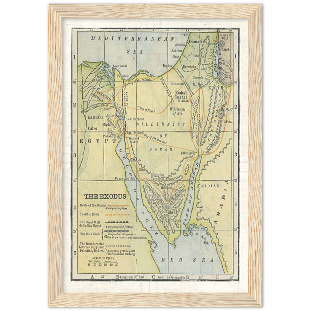 Map of The Exodus Framed Poster Print