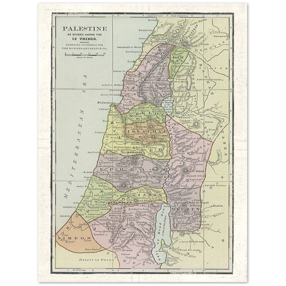 Map of Palistine in the New Testament Poster Print