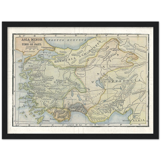 Map of Asia Minor in the time of St. Paul Framed Poster Print