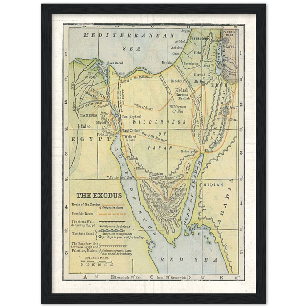 Map of The Exodus Framed Poster Print