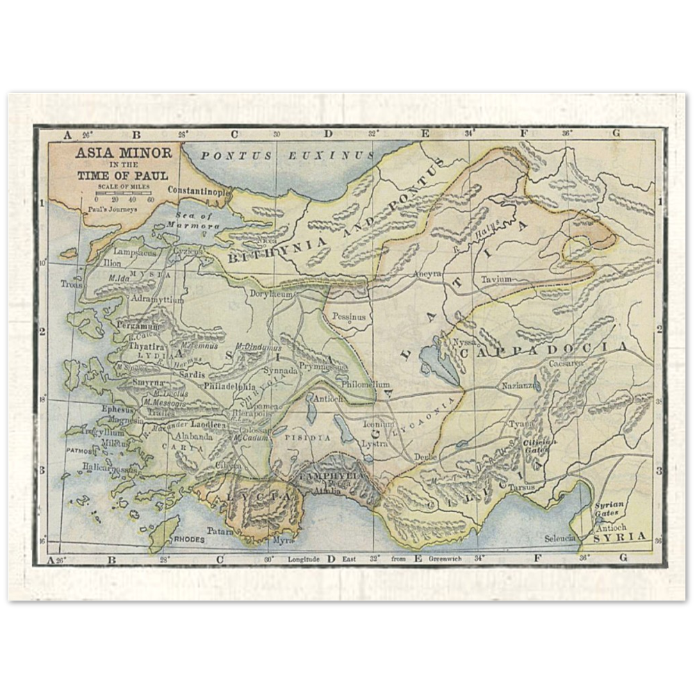 Map of Asia Minor in the Time of St. Paul Poster Print