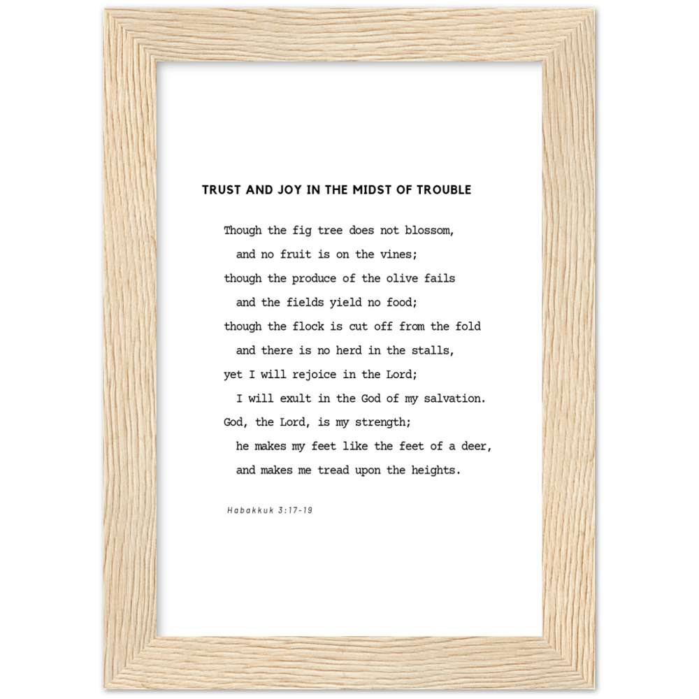 Bible Verse Framed Poster Print - Habakkuk 3:16-19