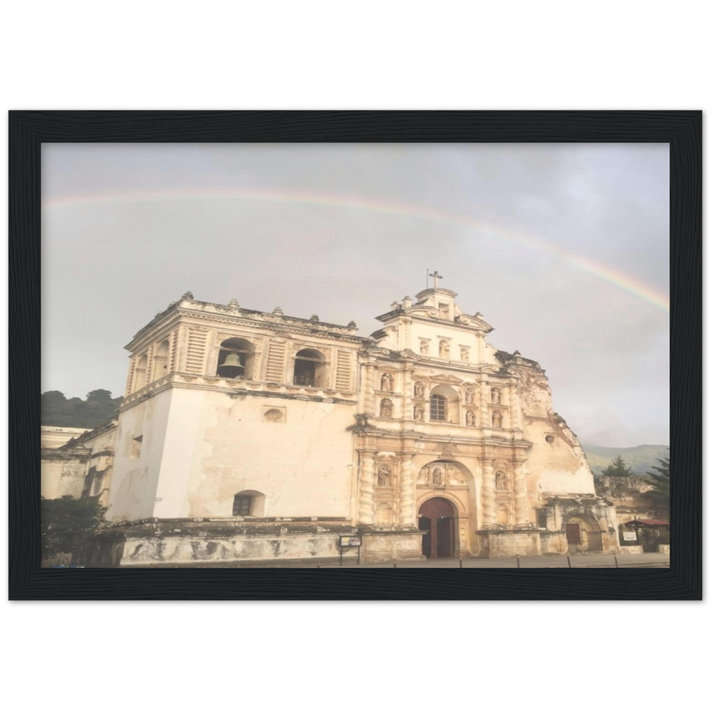 Church and Rainbow Antigua, Guatemala Framed Photo Print