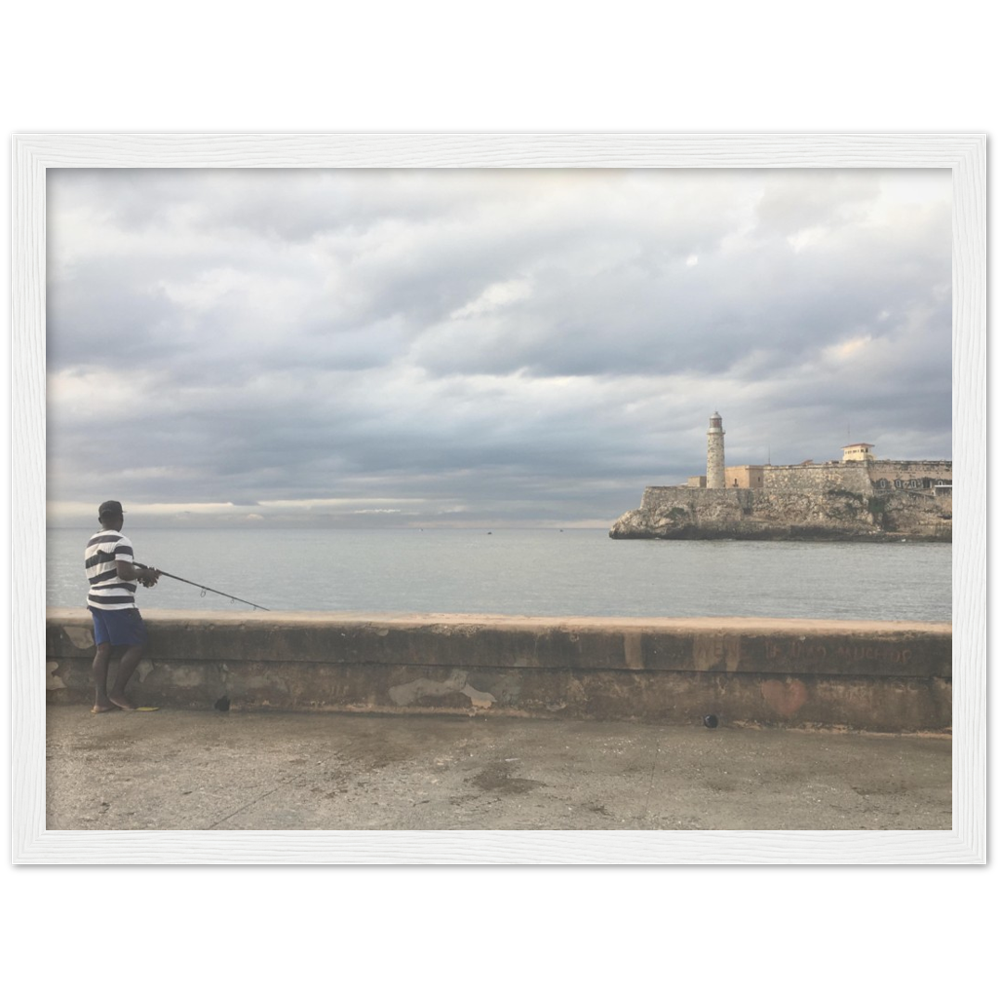 Fisher at La Malecon in Havana, Cuba Framed Photo Print