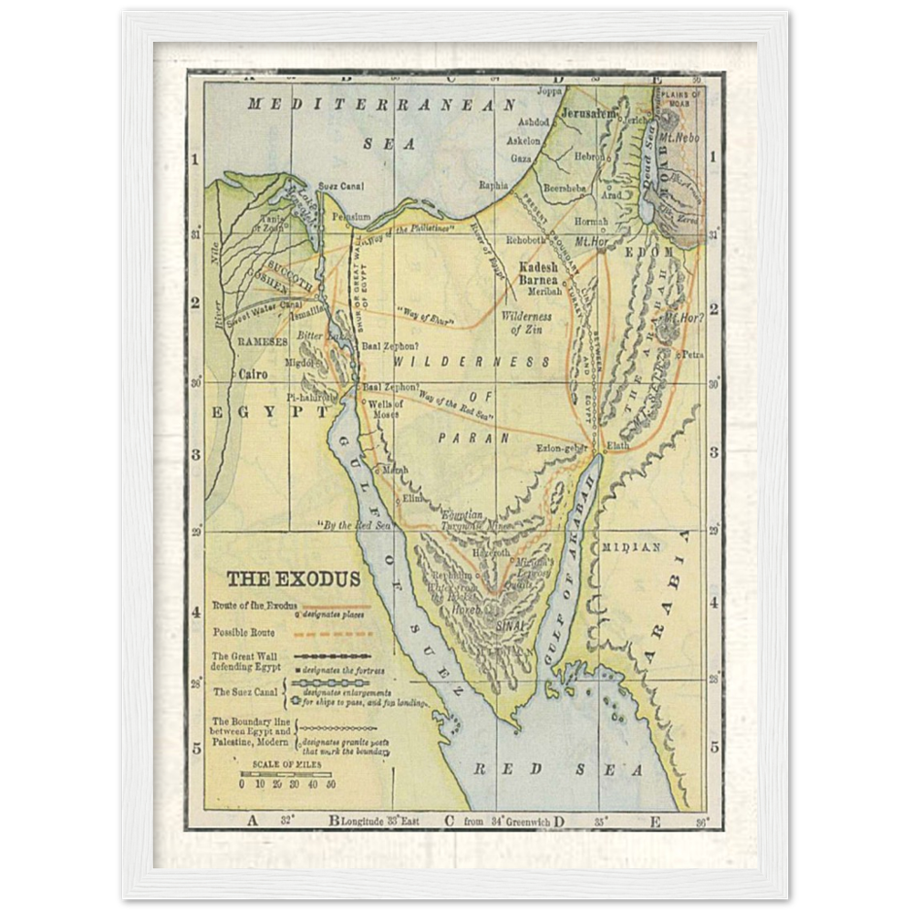 Map of The Exodus Framed Poster Print