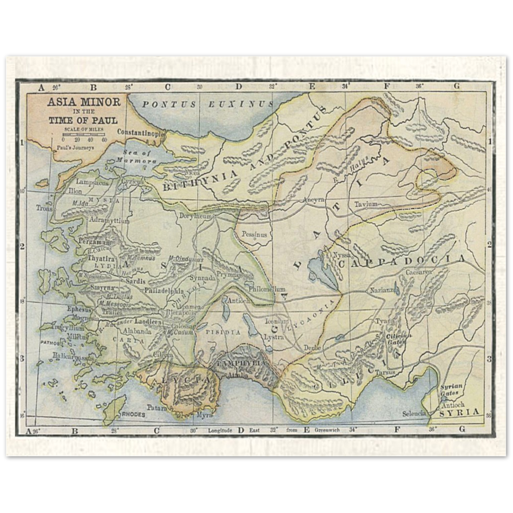 Map of Asia Minor in the Time of St. Paul Poster Print