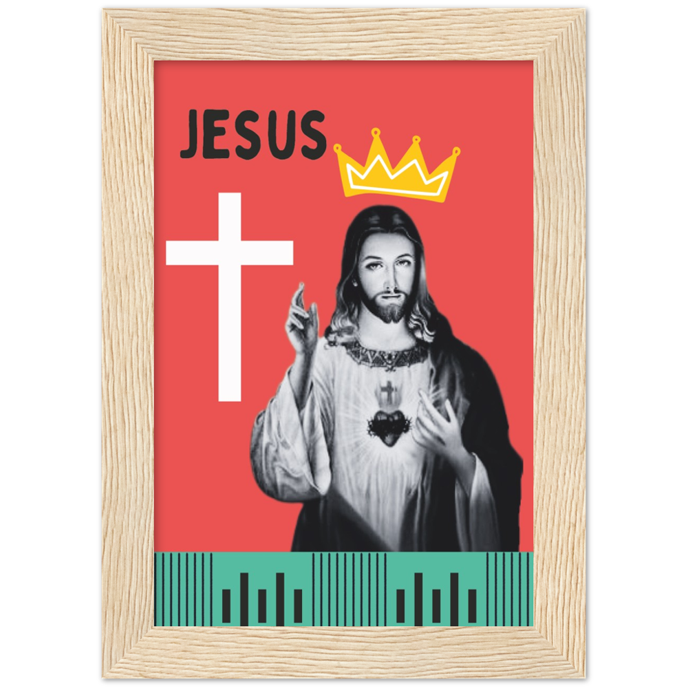 Pop Art Style Framed Portrait of Jesus