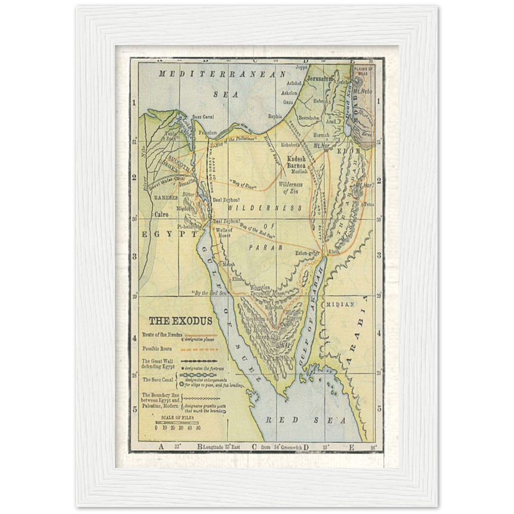 Map of The Exodus Framed Poster Print