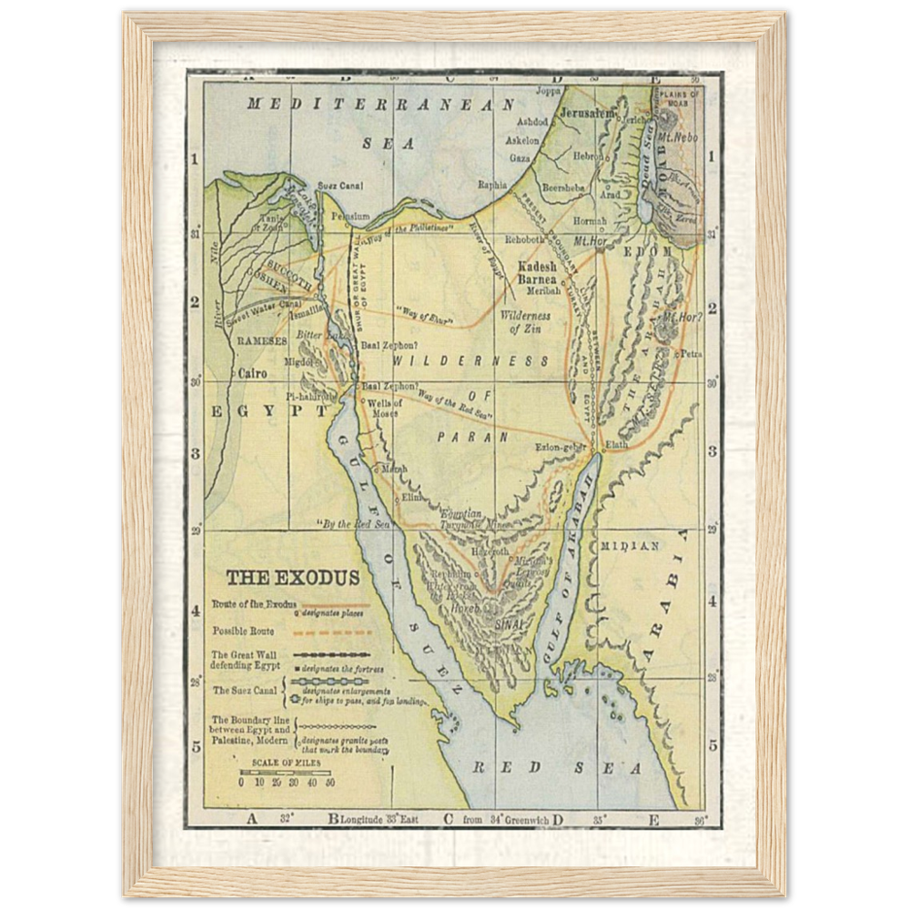 Map of The Exodus Framed Poster Print