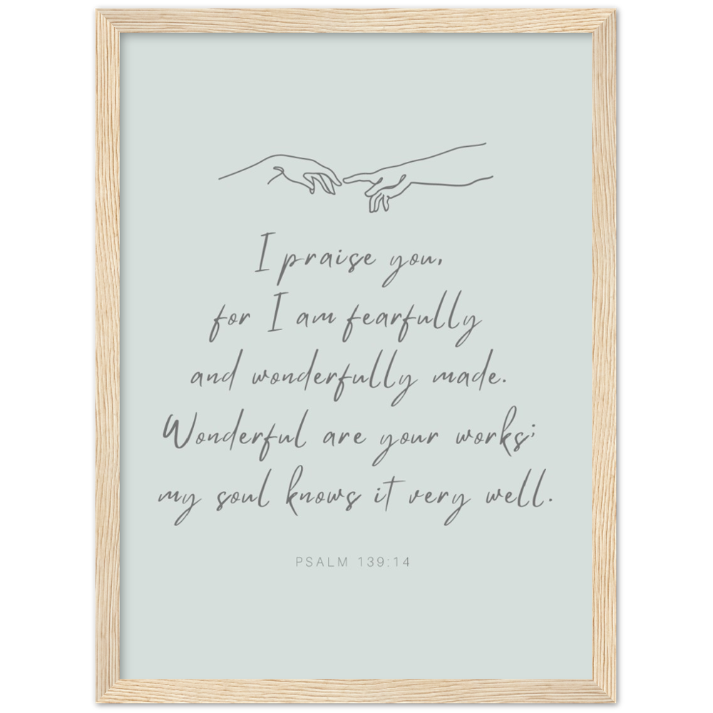 Bible Verse Framed Poster Print - Psalm 139:14