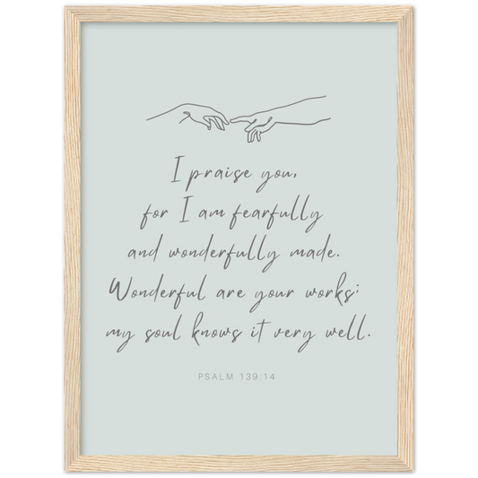 Bible Verse Framed Poster Print - Psalm 139:14