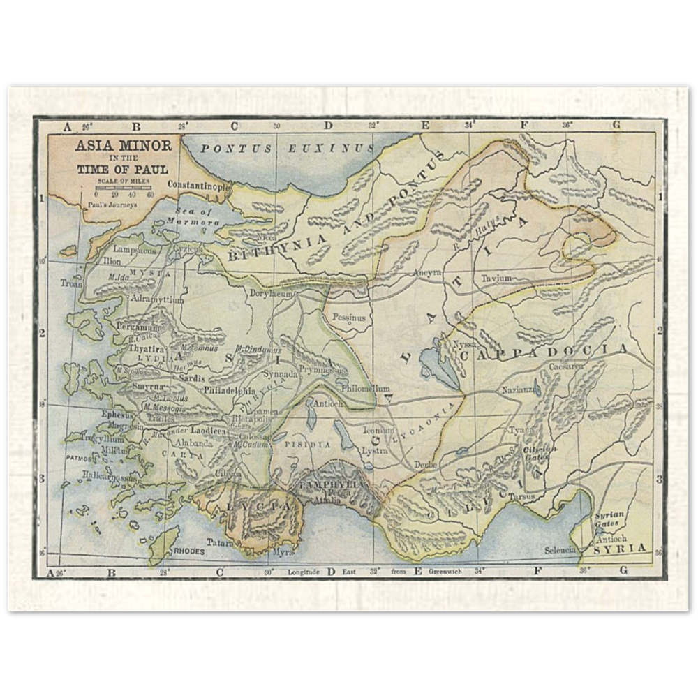 Map of Asia Minor in the Time of St. Paul Poster Print