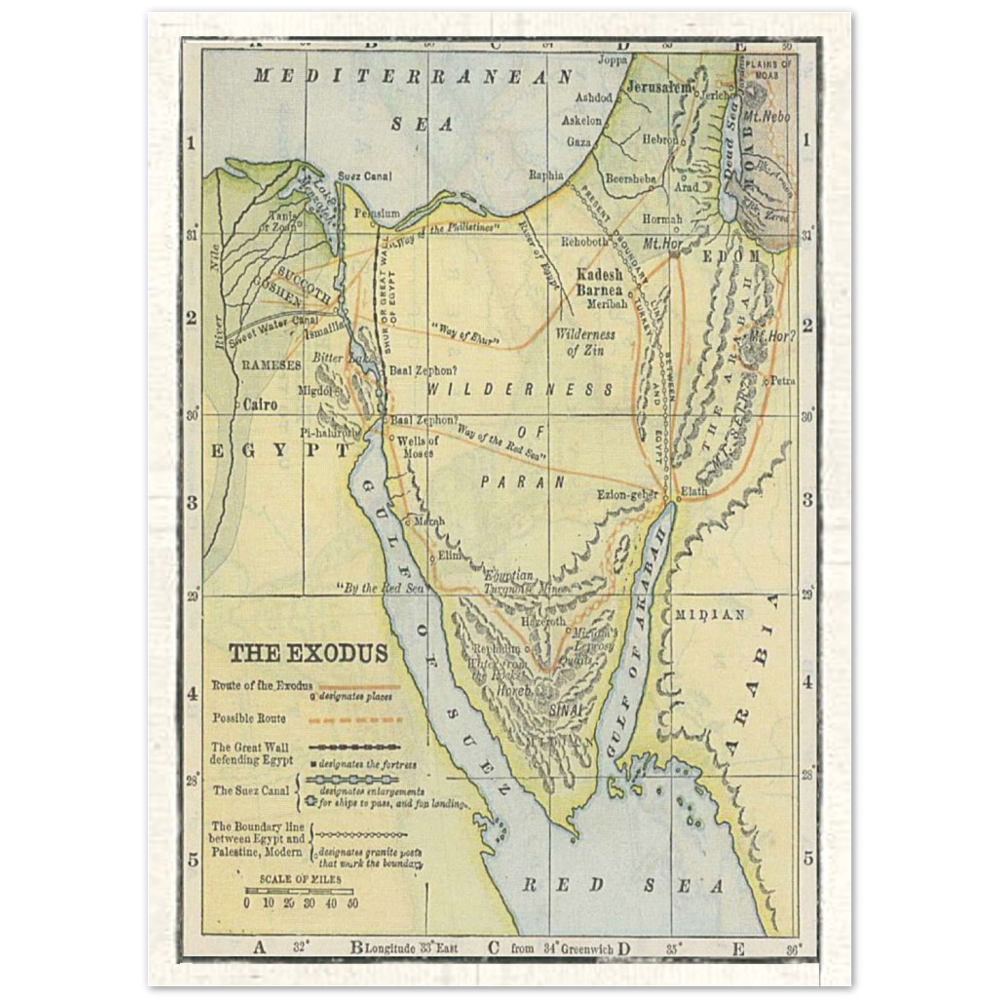 Map of The Exodus Poster Print