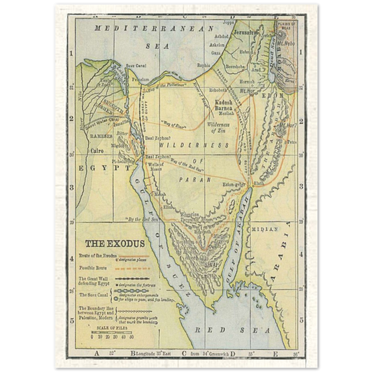 Map of The Exodus Poster Print