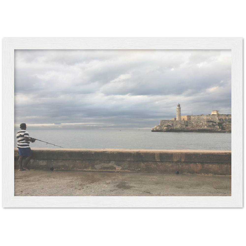 Fisher at La Malecon in Havana, Cuba Framed Photo Print