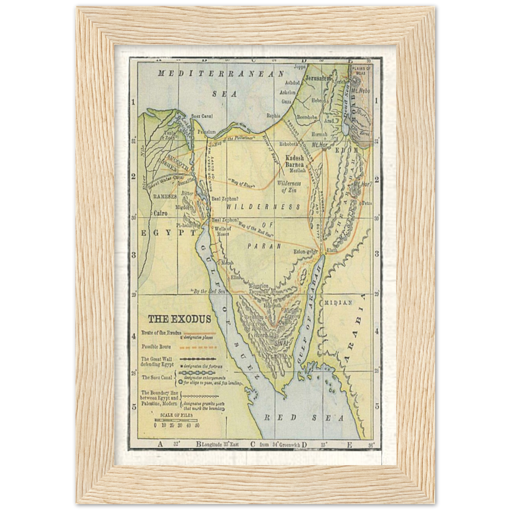 Map of The Exodus Framed Poster Print