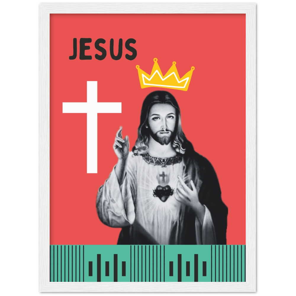 Pop Art Style Framed Portrait of Jesus