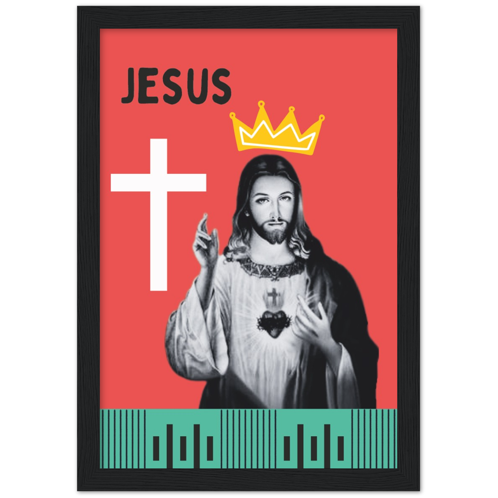 Pop Art Style Framed Portrait of Jesus