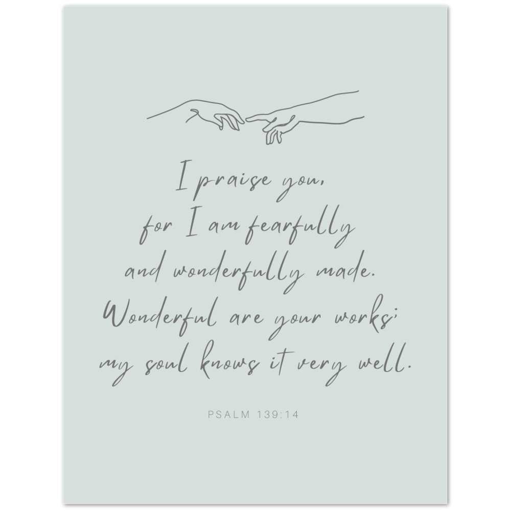 Bible Verse Poster Print - Psalm 139:14