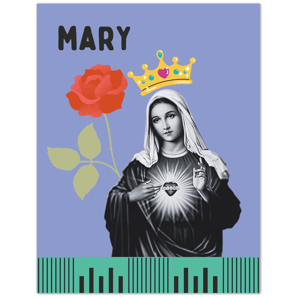 Pop Art Style Portrait of Virgin Mary