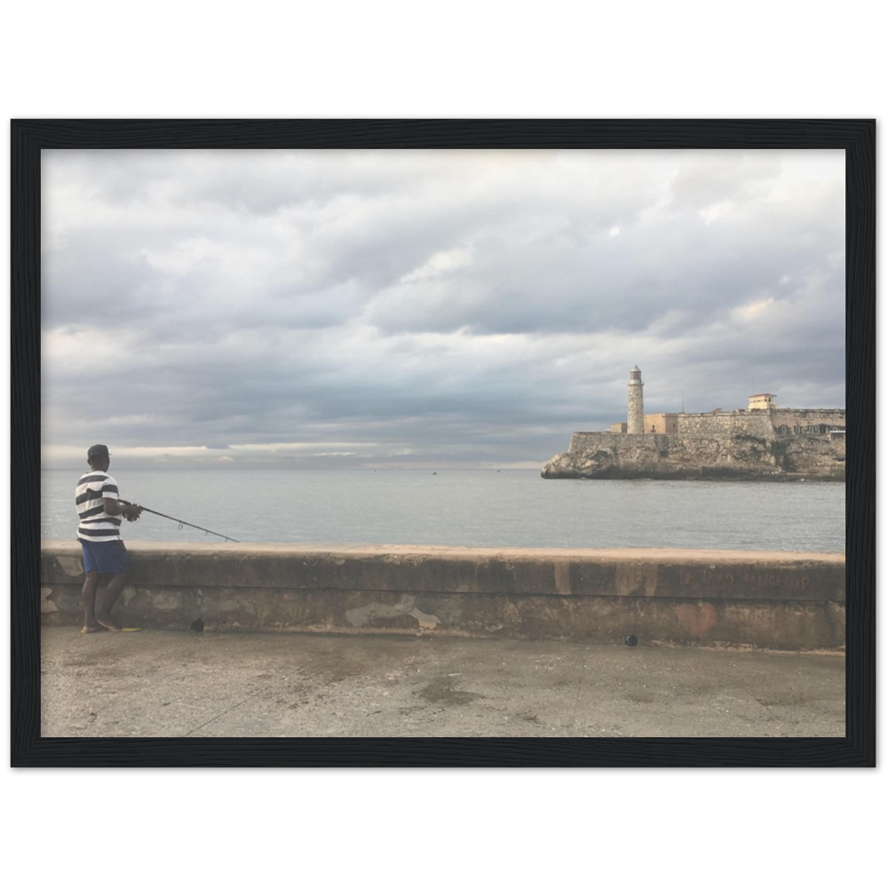 Fisher at La Malecon in Havana, Cuba Framed Photo Print