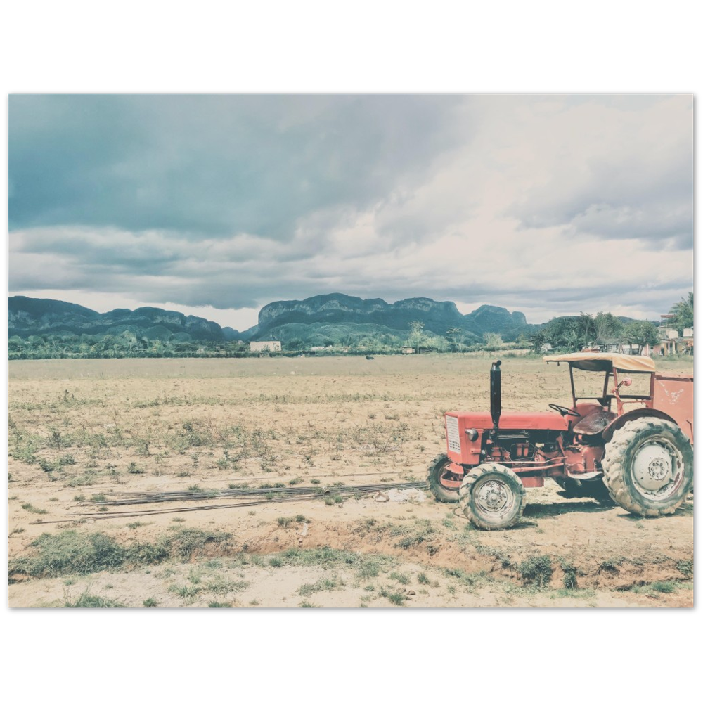 Cuban Countryside and Tractor Landscape Photo Print