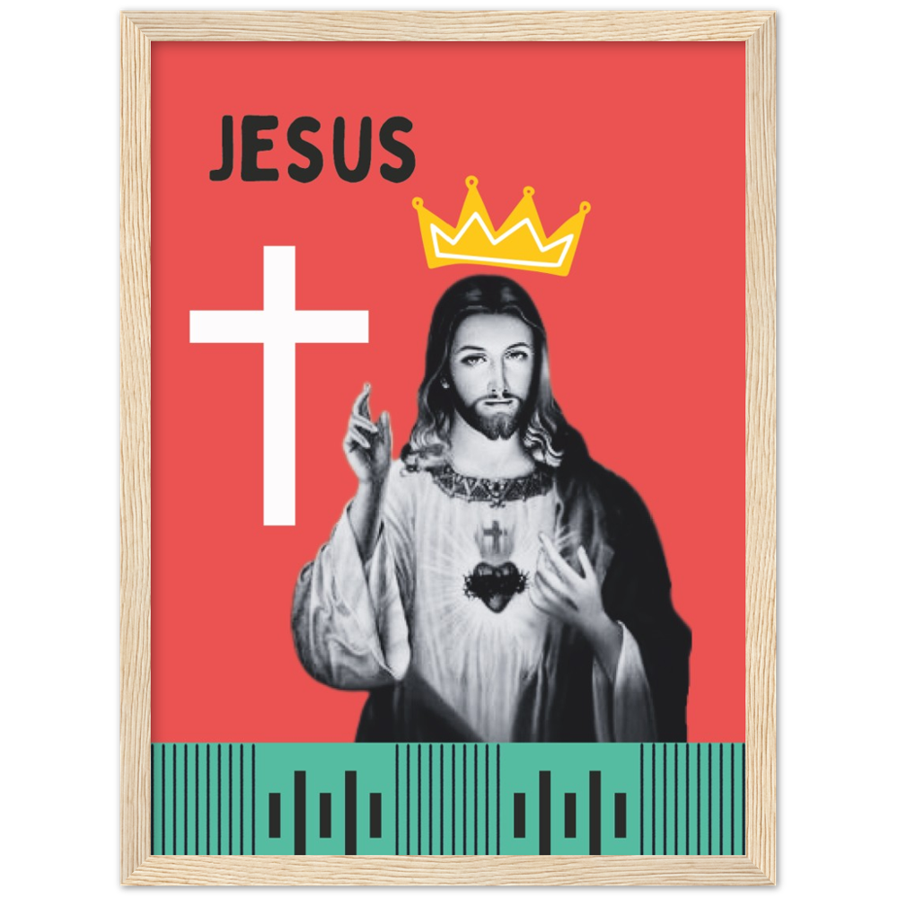 Pop Art Style Framed Portrait of Jesus