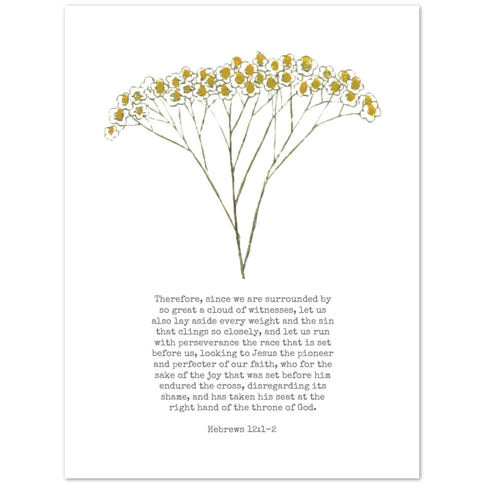 Bible Verse Poster Print - Hebrews 12:1-2