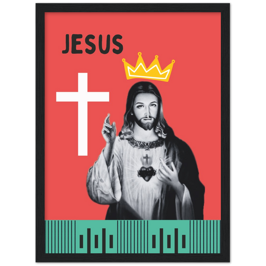 Pop Art Style Framed Portrait of Jesus