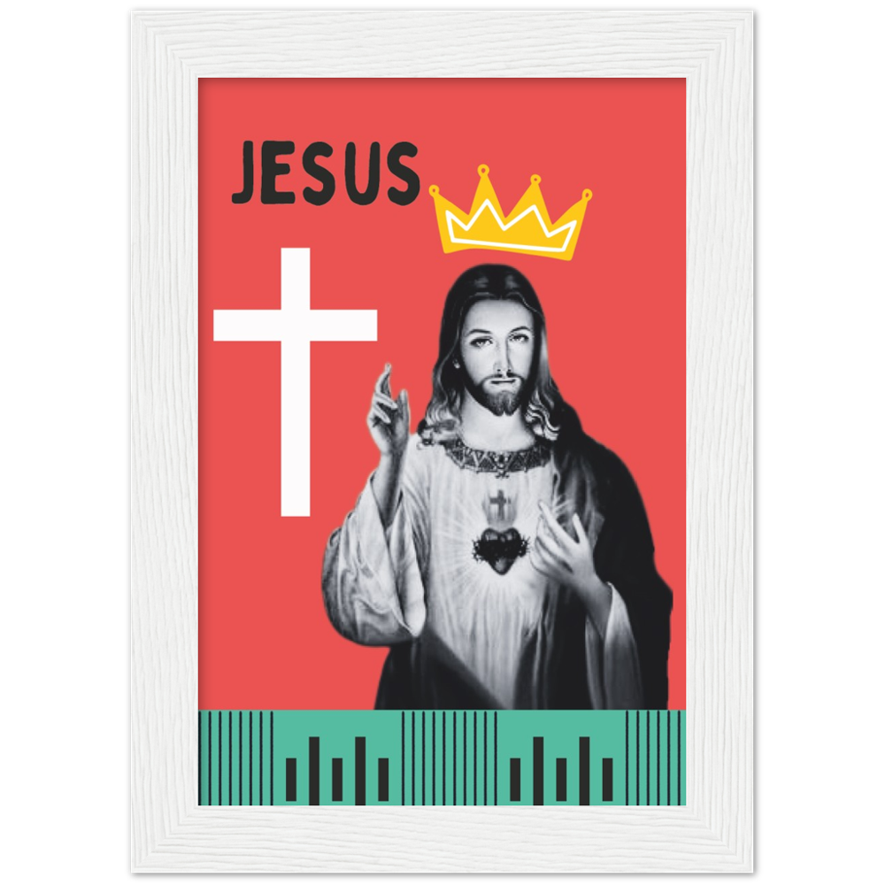 Pop Art Style Framed Portrait of Jesus