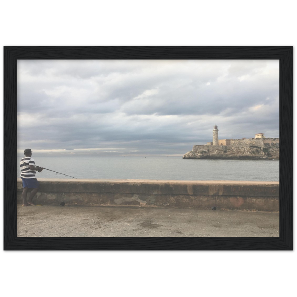 Fisher at La Malecon in Havana, Cuba Framed Photo Print