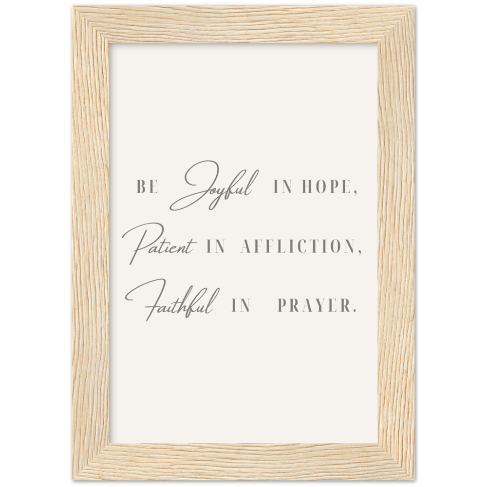 Bible Verse Framed Poster Print - Romans 12:12