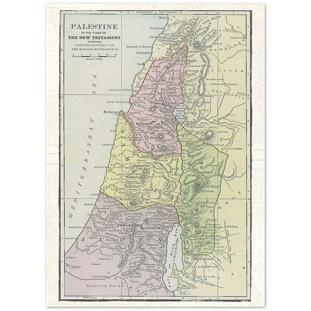 Map of Palistine in the New Testament Poster Print